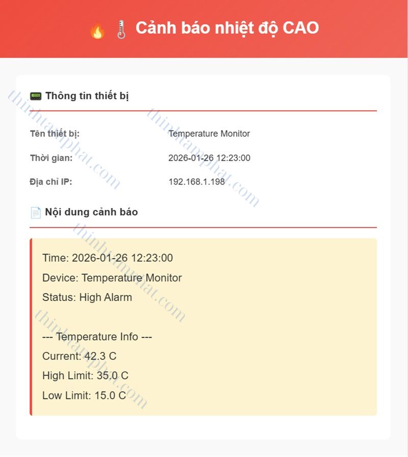 cảnh báo nhiệt độ cao